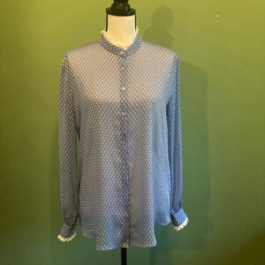 Women's Sisley Blouse Blue/White Pattern Size S